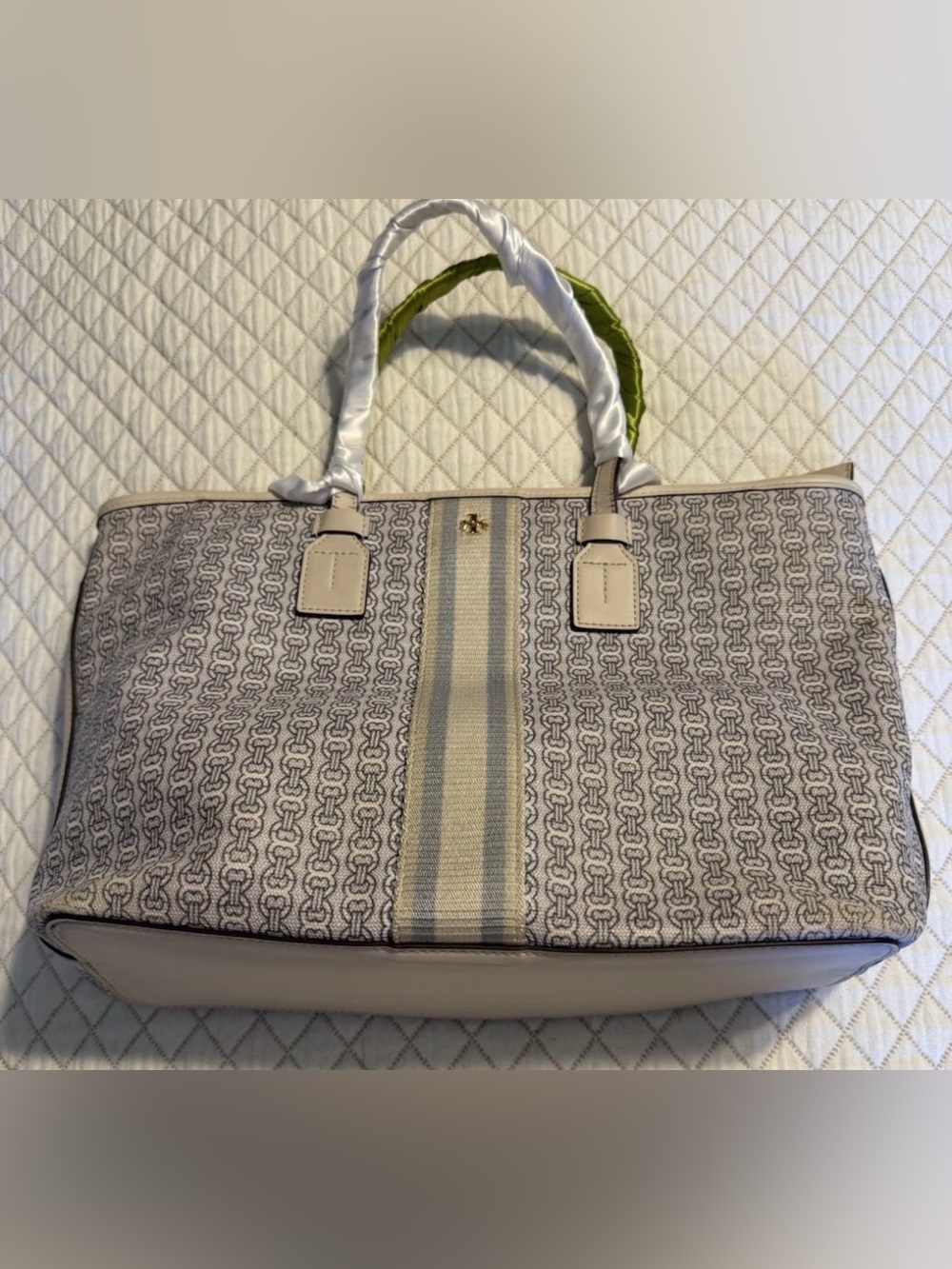 Tory Burch Gemini Link Canvas Small Tote Bag-REHAB